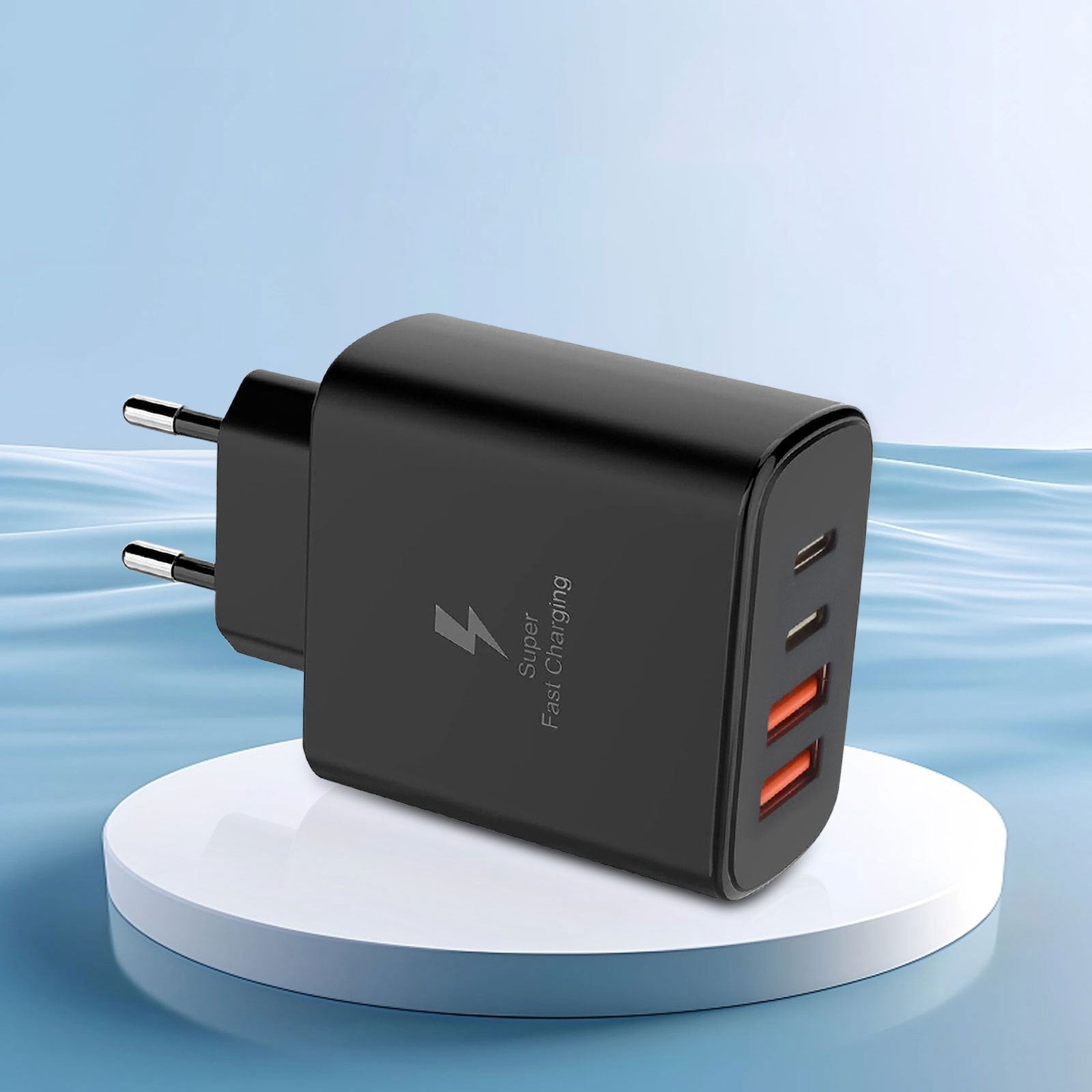 Fast Charging 4-Port USB Type C Wall Charger 10-20W European Plug Travel Compatible with iPhone iPad AirPods Galaxy