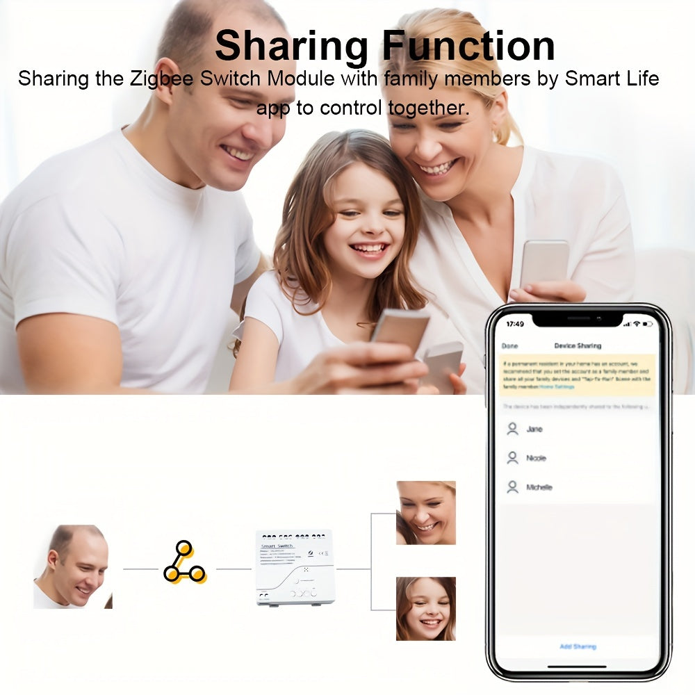 4-kanalli Zigbee aqlli uy uchun kalit relé, Alexa Google App bilan mos, masofadan boshqarish, yong'inga chidamli, maxfiylikni himoya qilish