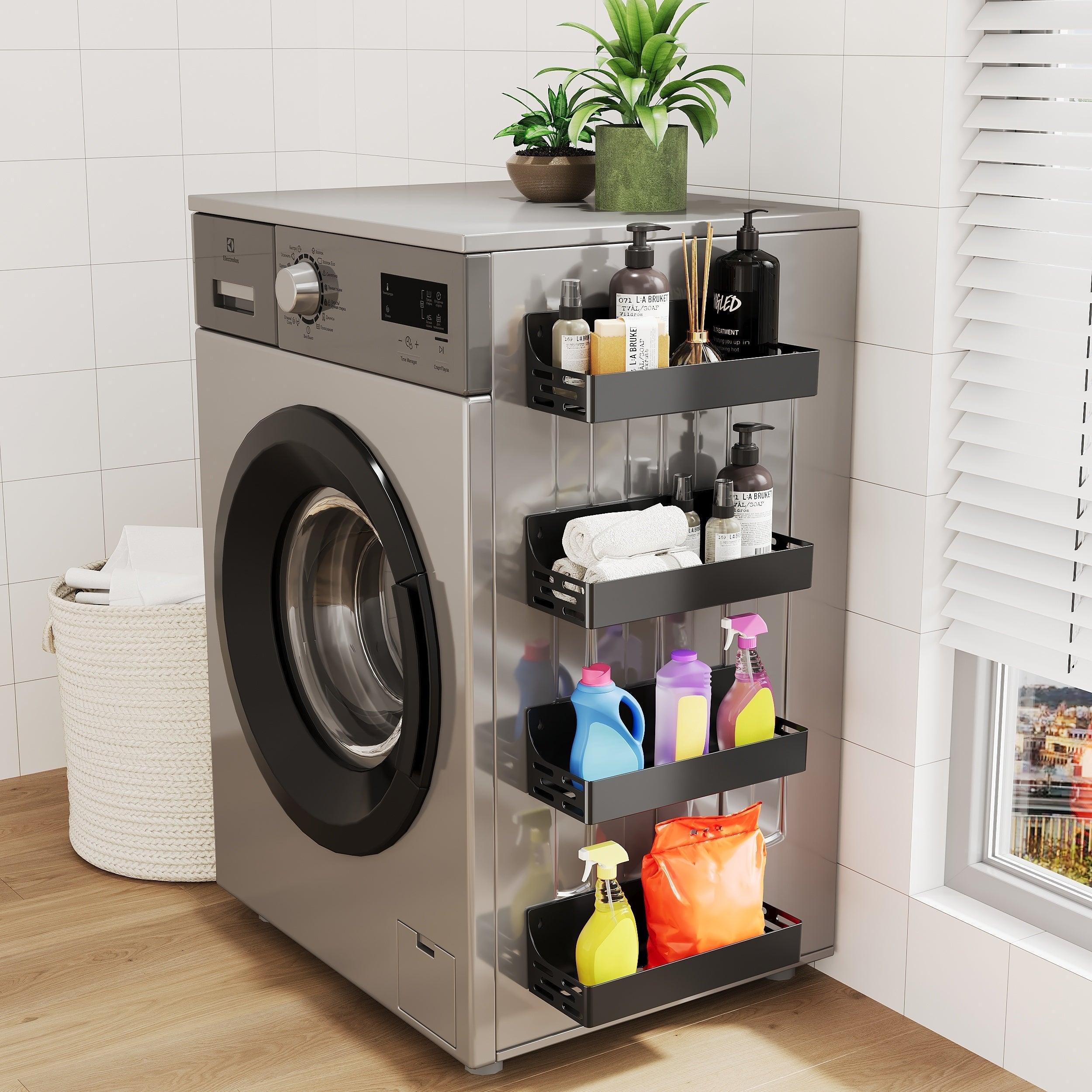 Магнитная полка для холодильника, набор из 1, 2 или 4 предметов, неперфорированная металлическая полка для хранения кухонных приправ, настенная полка для холодильника