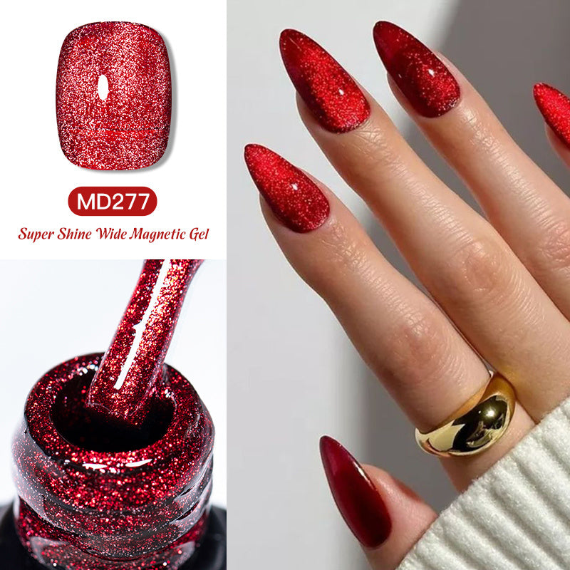 Women Gel Nail Polish 8ml Cat Eye Red Silver Gray UV LED Magnetic