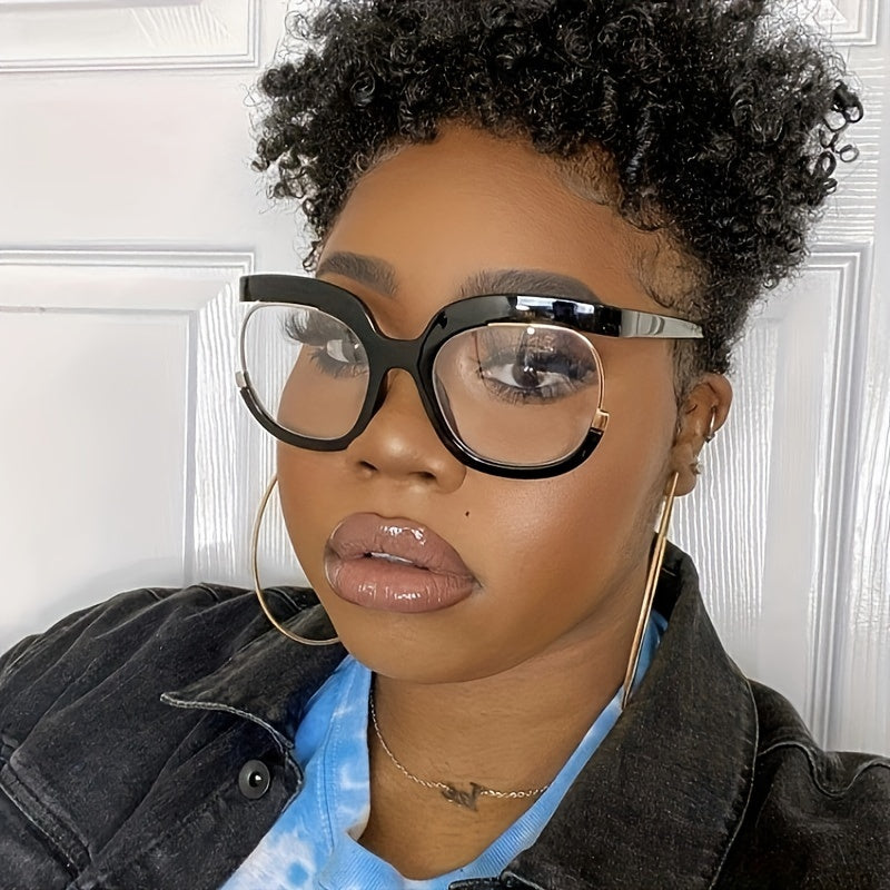 Unisex Clear Lens Glasses Large Owl Frame Leopard Print Fashion Computer Spectacles