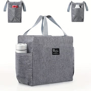 Insulated Lunch Bag with Dual Side Pockets and Thermal Tote for School and College