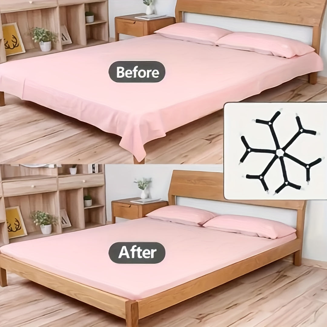 Funda ajustable elástica para sábanas y mantas en negro, clips antideslizantes para colchones, manteles y fundas de sofá