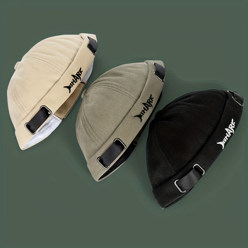 Paxtali beanielar, harfli Shark tikilishi bilan, uniseks shahar kiyimlari, boshqalar uchun skullies