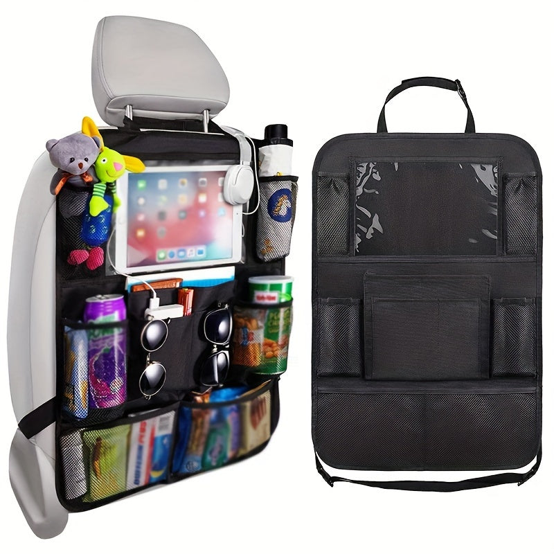Organizador trasero para asiento de coche, impermeable y duradero, con soporte para tableta, 12 bolsillos