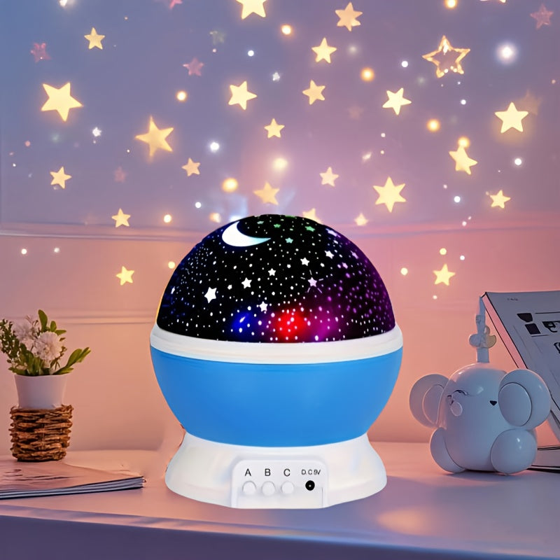 Night Light Projector with Moon and Stars, 360° Rotatable, 9 Color Modes, USB Powered, for Teens and Adults