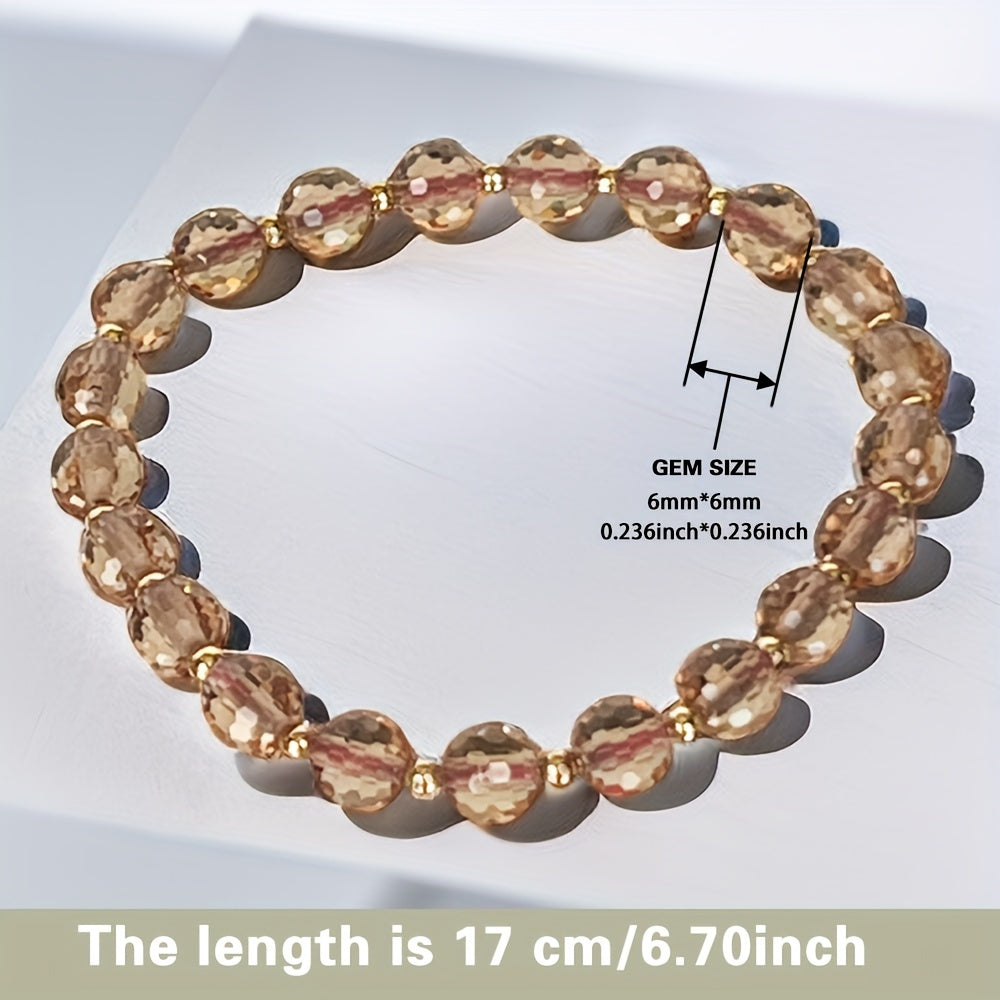 Women's Diaspore Bracelet with Color-Changing Beads and Silver Tone Metal