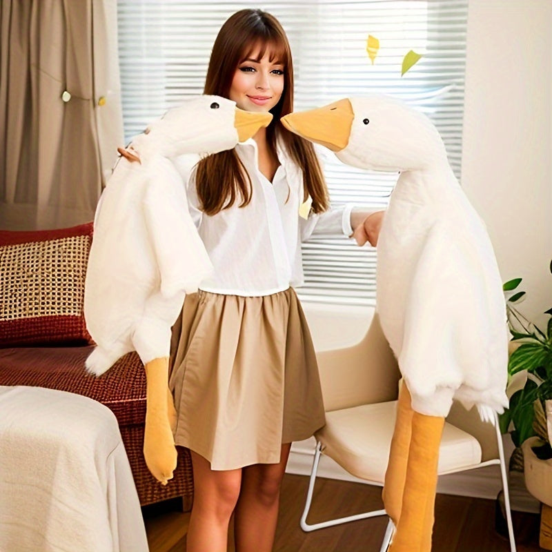 Yumshoq oq g'oz plush yostiq yotoqxona qulayligi yoki divan bezaklari uchun mukammal; qizlar uchun ideal tug'ilgan kun yoki bayram sovg'asi.