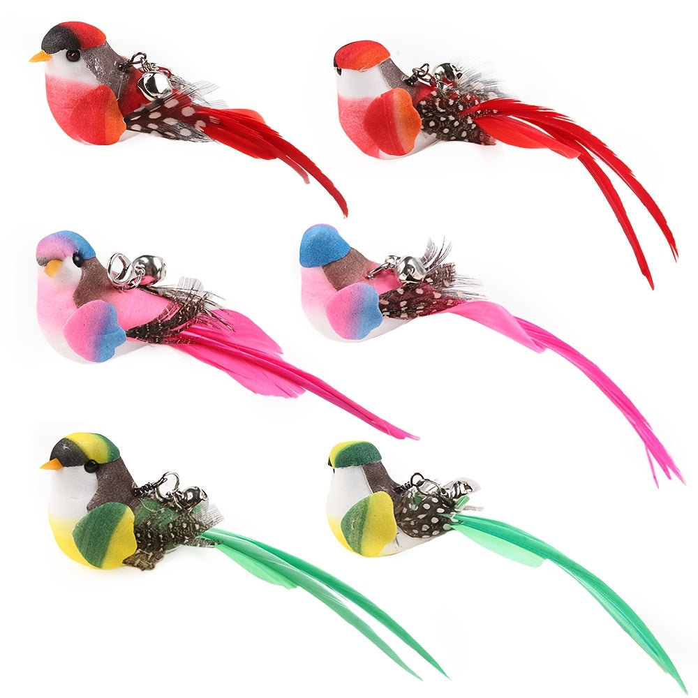 Interactive Cat Teaser Wand with Suction Cup Bell and Detachable Bird Toy