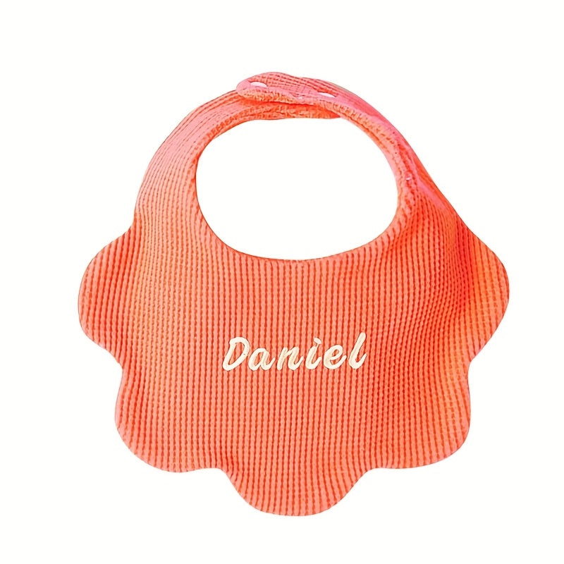 Personalized Baby Drool Bibs with Custom Embroidery, Adjustable Snap Closure