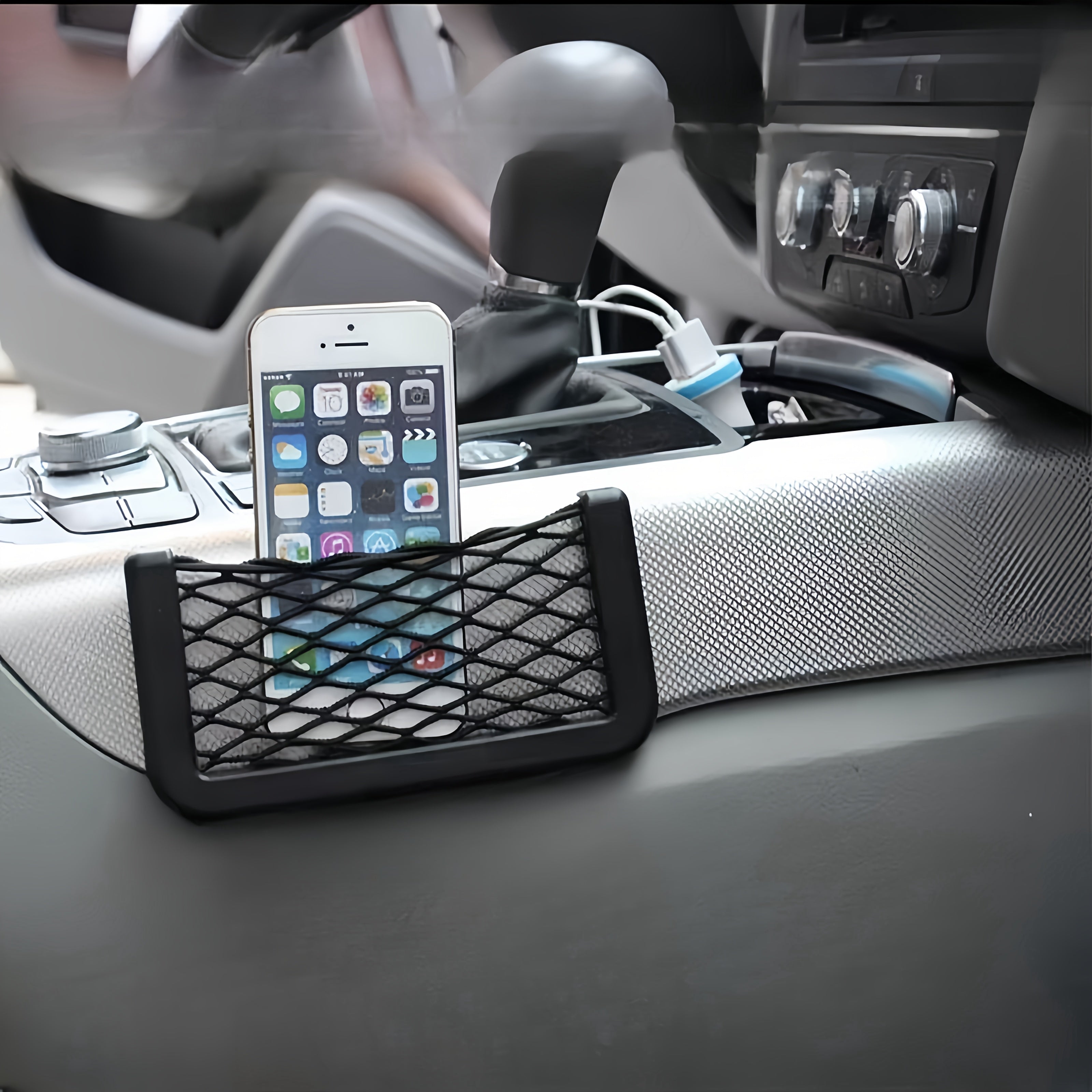 2 шт. автомобильных и туристических сетчатых ящиков для хранения, органайзер из искусственной кожи для смартфонов и необходимых вещей, черный