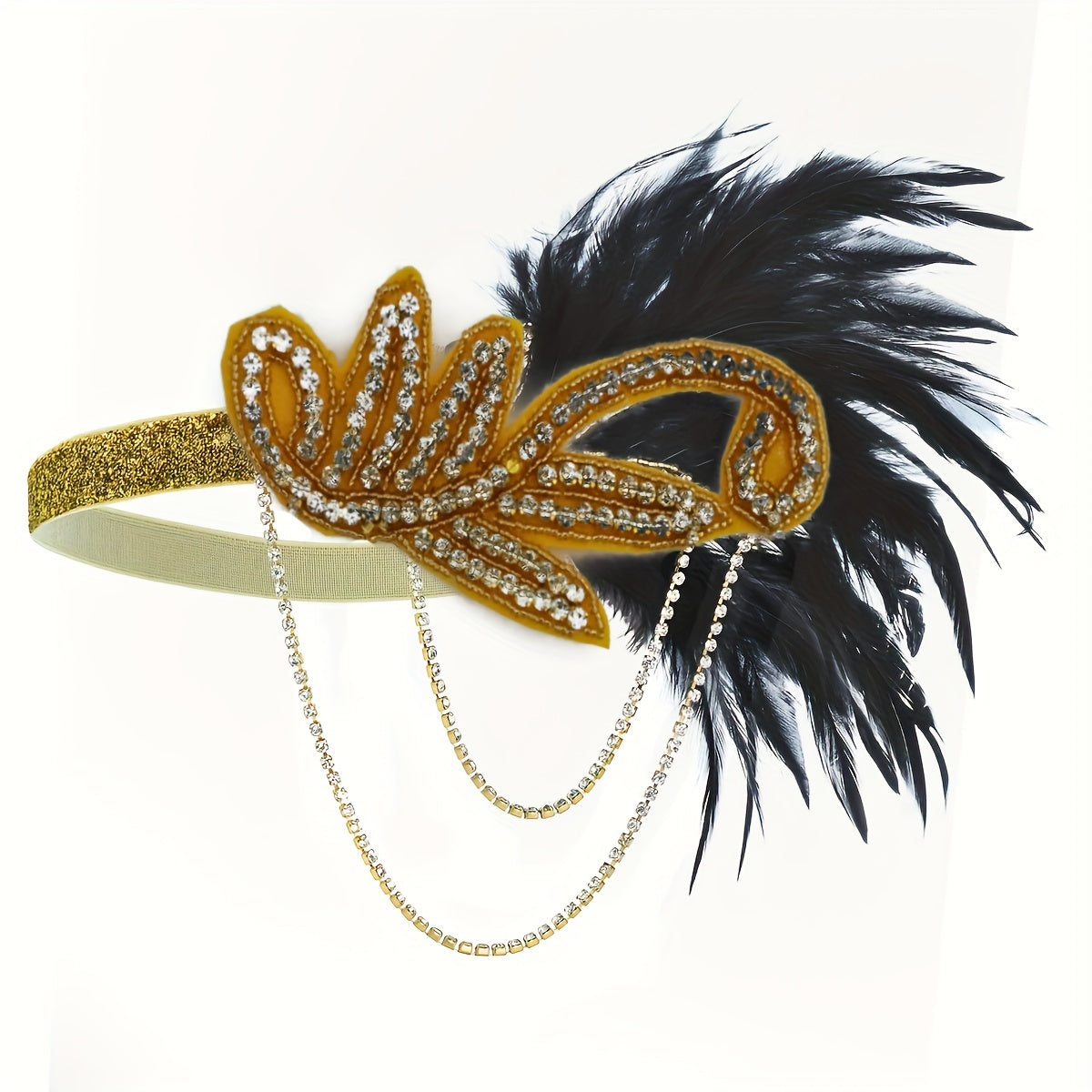 Faux Feather Headband for Women 1920s Style Hair Accessory for Parties Halloween Rave