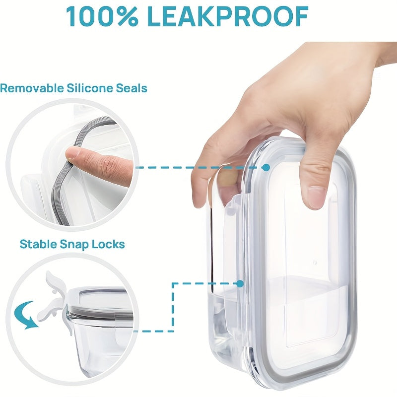 Glass Food Storage Containers with Lids 8-Piece BPA-Free Microwave Oven Freezer Dishwasher Safe