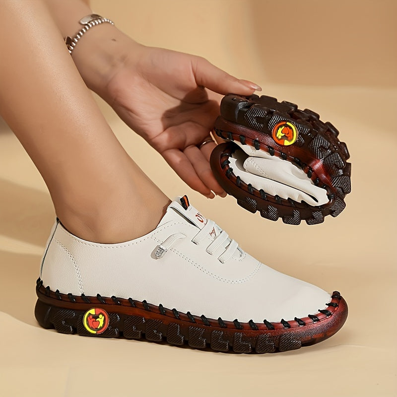 Zapatillas planas de color sólido para mujer, zapatos casuales sin cordones para caminar