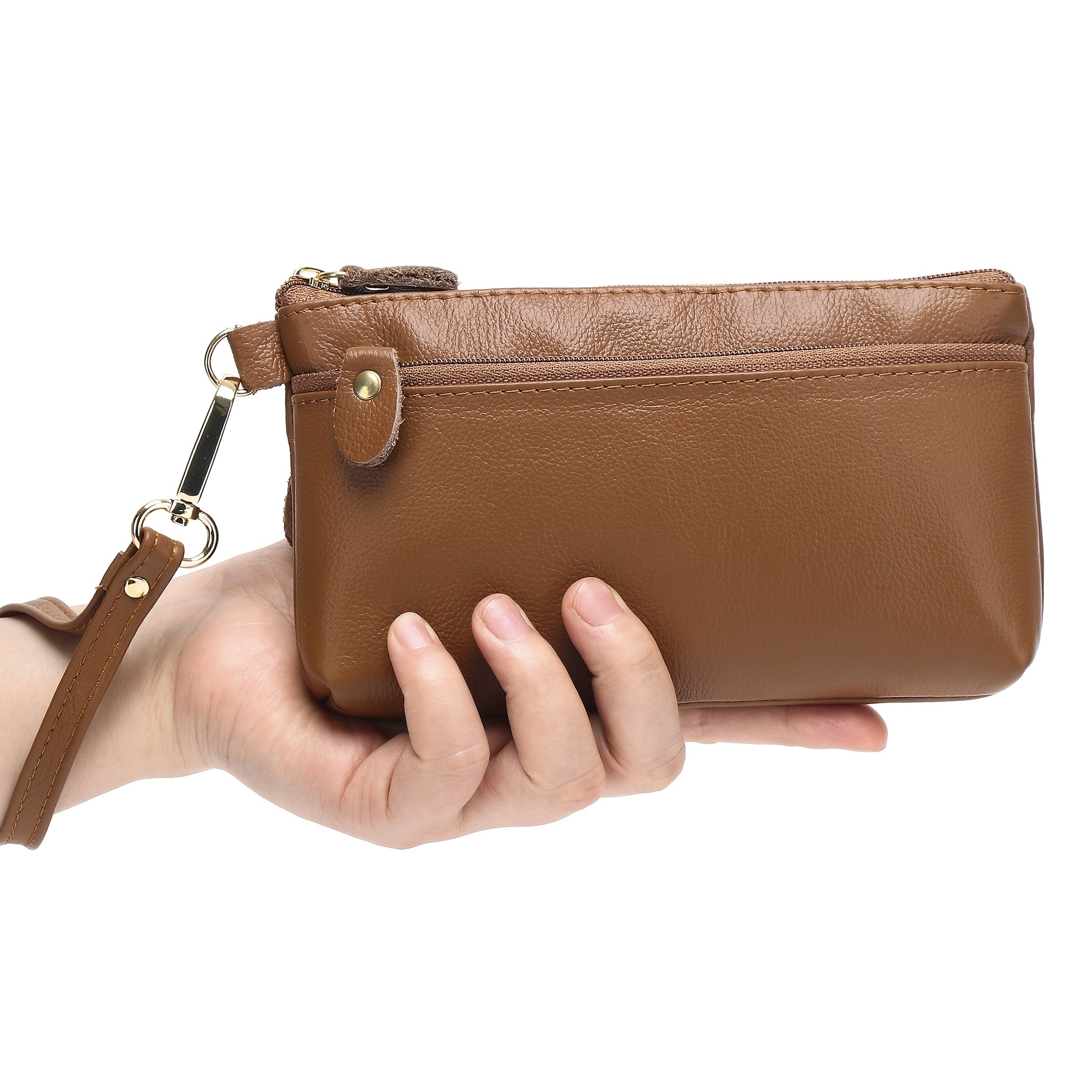 Small Genuine Leather Women's Handbag with Mini Coin Purse and Key Holder Black