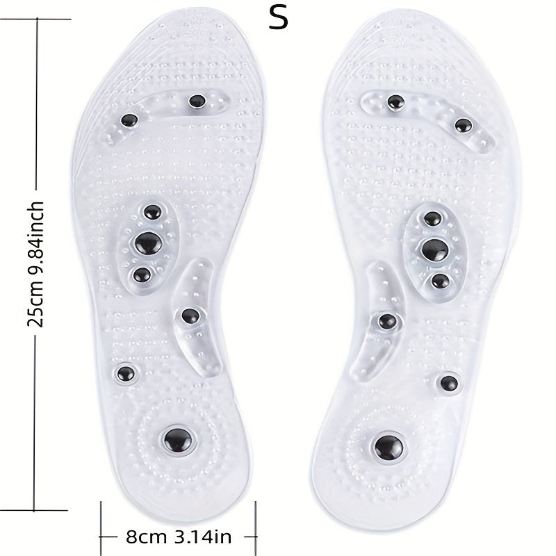 Yozda foydalanish uchun akupressura magnitlari bilan poyabzal ichki qism, qulaylik uchun moslashtiriladigan o'lcham.
