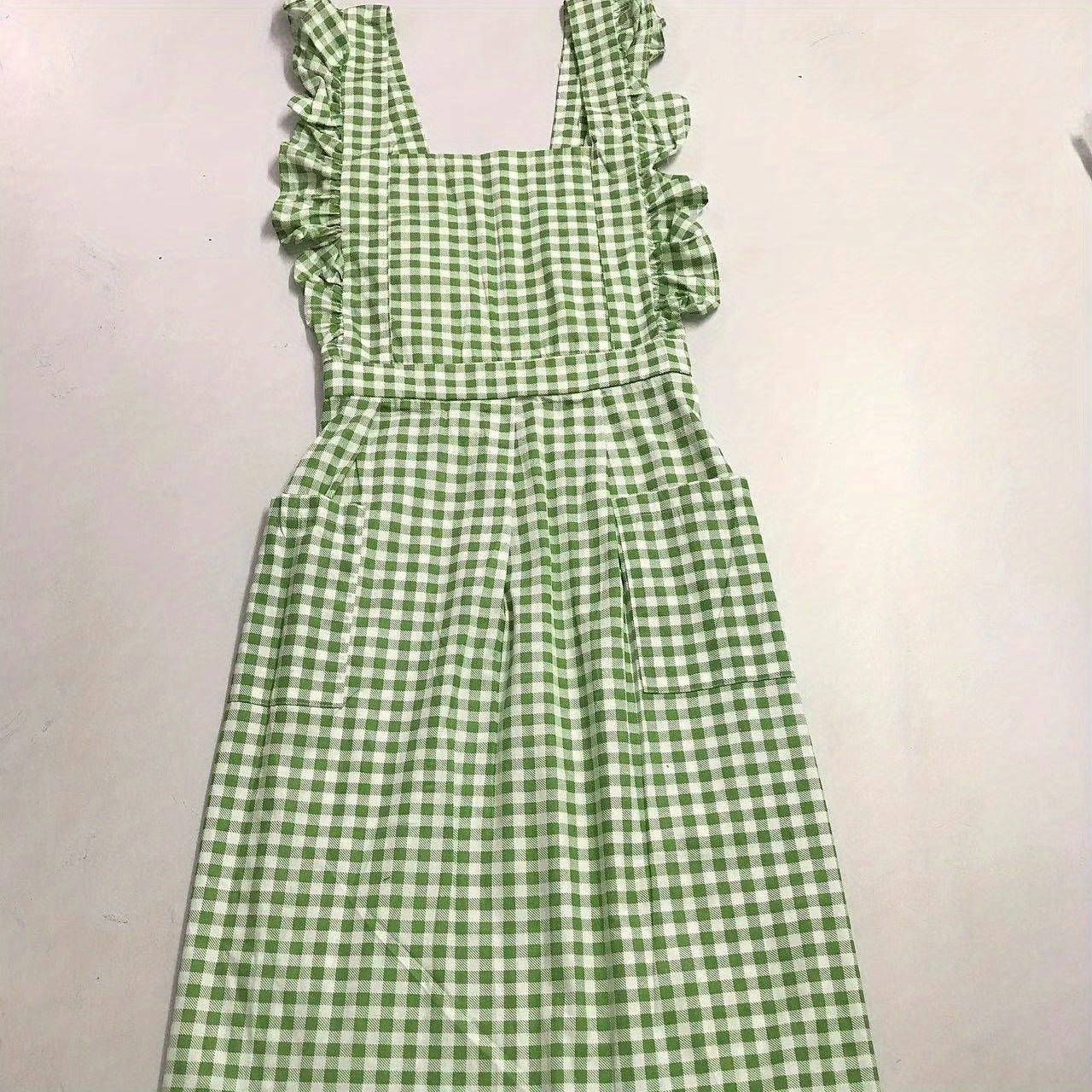 Women's Woven Fabric Apron with Pockets Solid Color 180gsm