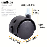 2 yoki 4 dona qora naylon ofis va o'yin kreslolarining oyoq rulolari, qulflash tormoz bilan