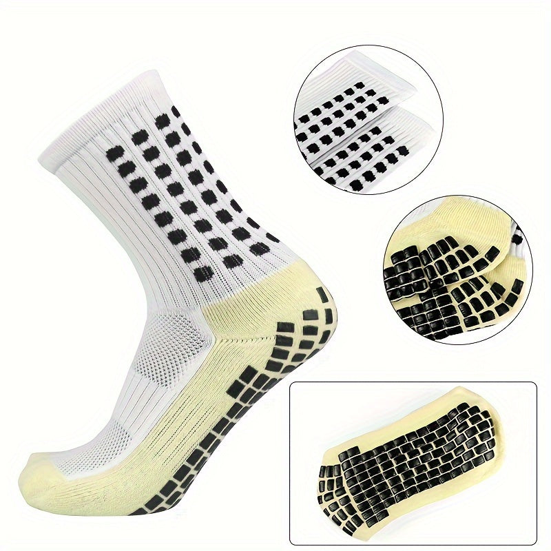 5-Piece Soccer Gear Set with Silicone Grip Football Socks Shin Guards Protective Gear Drawstring Backpack and Sports Tapes