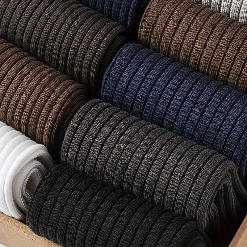 Men's 5-Pack Crew Socks Breathable Sweat-Wicking All Seasons Business Sports