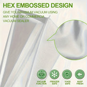 Rollo de envasado al vacío de 15 metros para conservación de alimentos, almacena frutas, verduras, carnes, snacks, productos secos