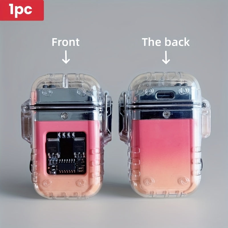 Encendedor recargable de arco de pulso de plasma unisex con linterna y diseño a prueba de viento