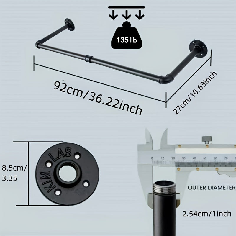 Industrial Metal Hanging Plant Rod for Indoor Outdoor Use with Multiple Components