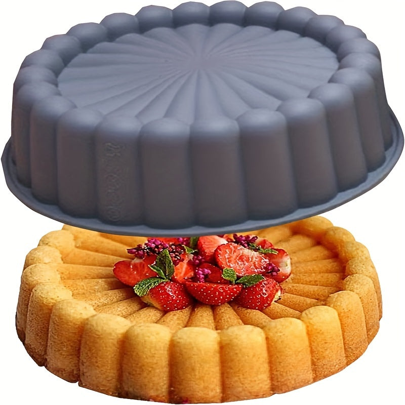 Silicone Cake Pan Reusable Round Mold for Baking Tarts Pies Brownies