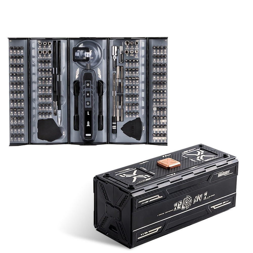 Электрический набор отверток с 3 режимами крутящего момента, складной дизайн, 160 прецизионных бит