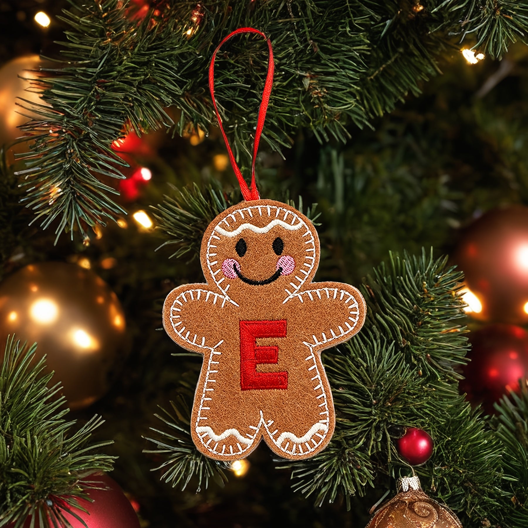 Fabric Gingerbread Man Christmas Ornament for Home and Kitchen Decoration