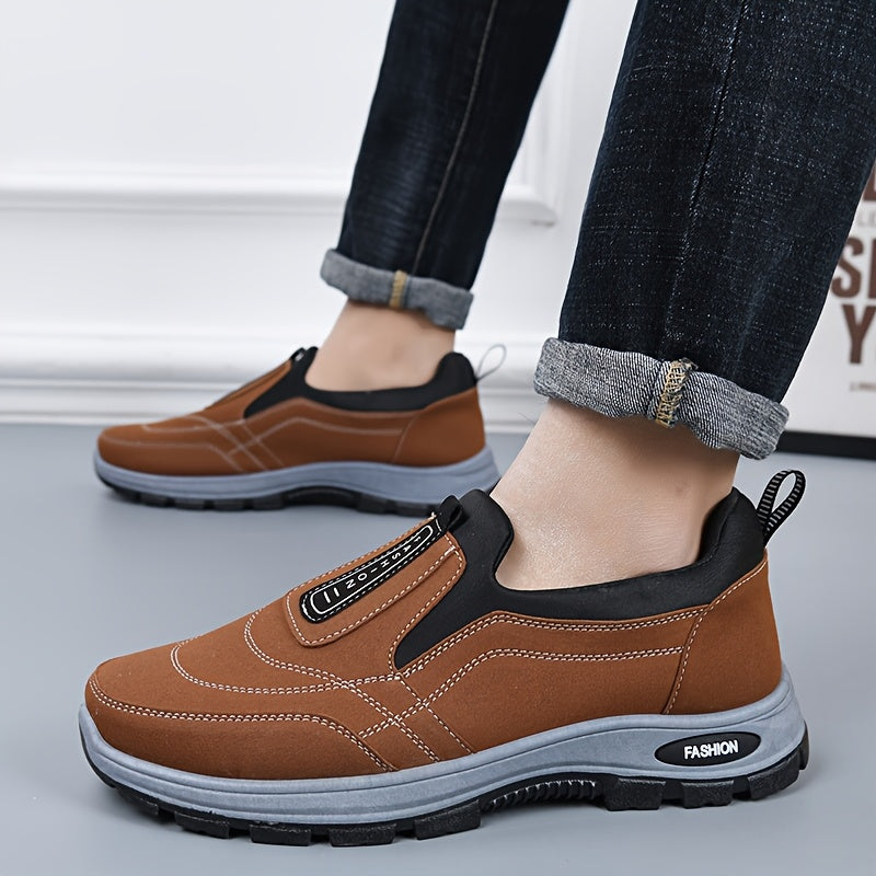 Men's Casual Fabric Loafers and Sports Shoes All-Season Round Toe