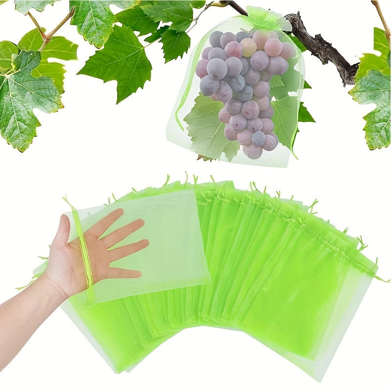 100 Garden Netting Bags Breathable Fruit Protection Insect Bird Barrier
