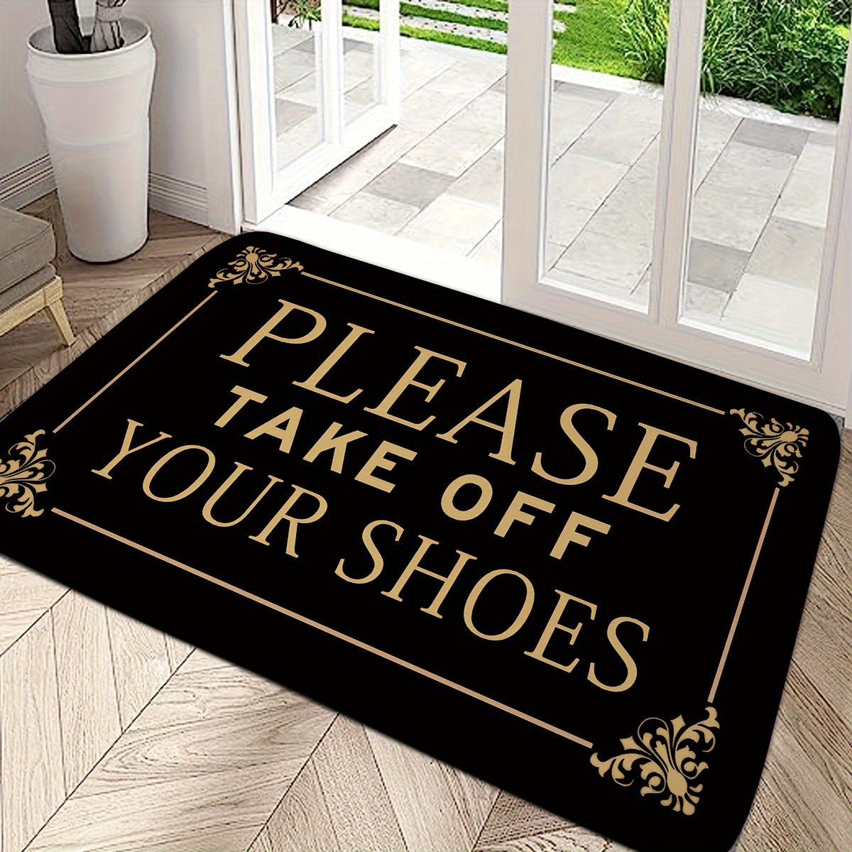 Bohemian Welcome Doormat Flannel Non-Slip Dirt-Resistant Indoor Rug