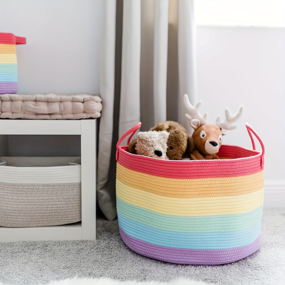 Large Capacity Rainbow Storage Basket for Holiday Gift Organizer