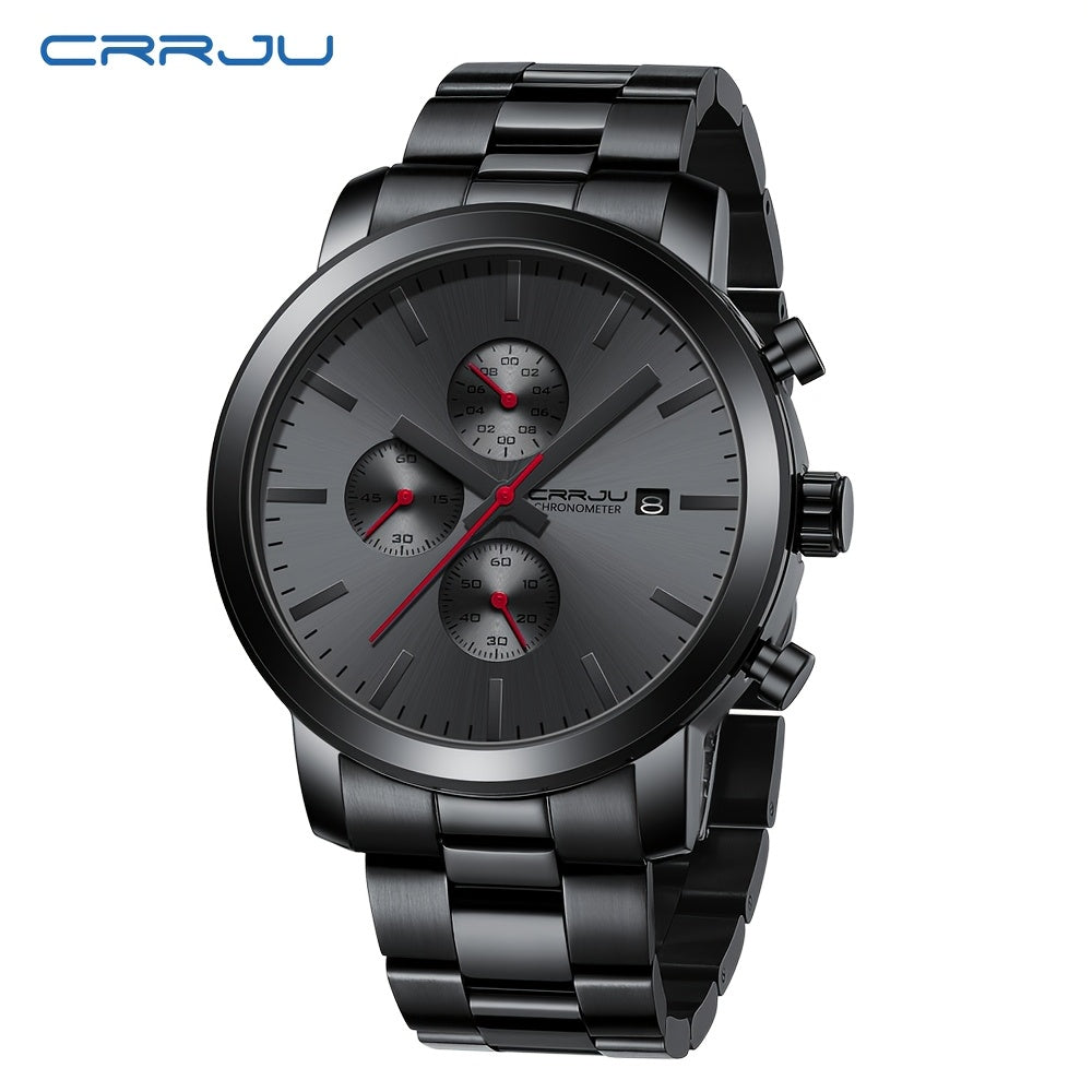 Reloj de cuarzo cronógrafo de acero inoxidable para hombre, estilo de negocios, analógico, resistente al agua IPX8