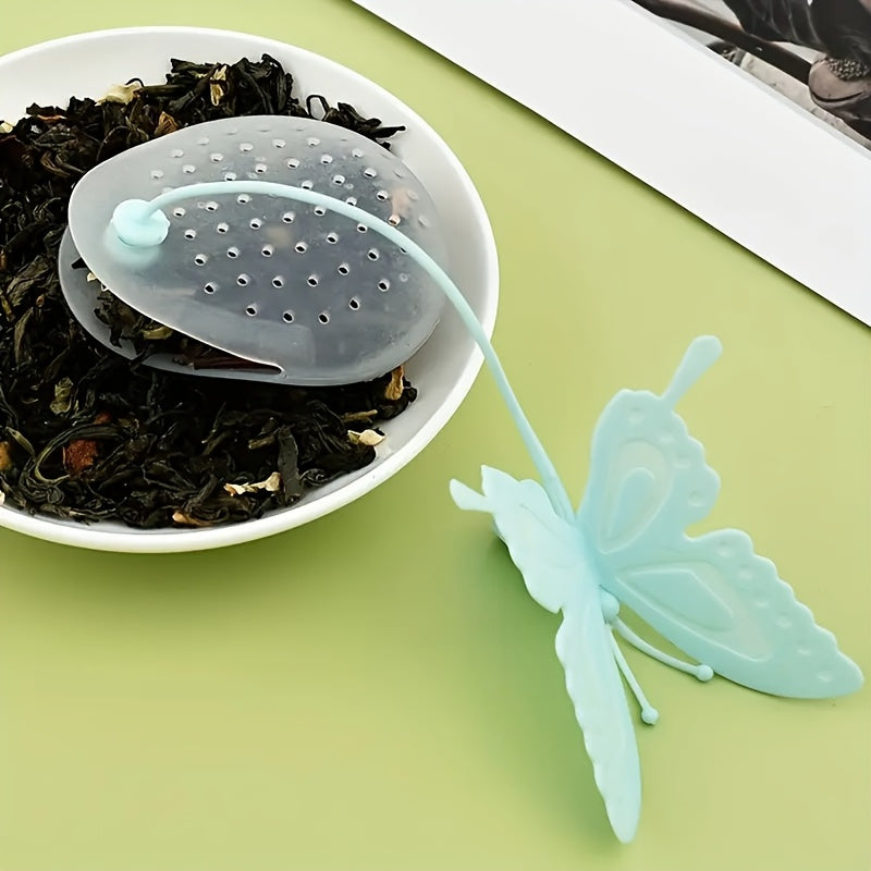 Infusor de té de silicona en forma de mariposa, reutilizable, para hojas sueltas, para hogar y restaurante