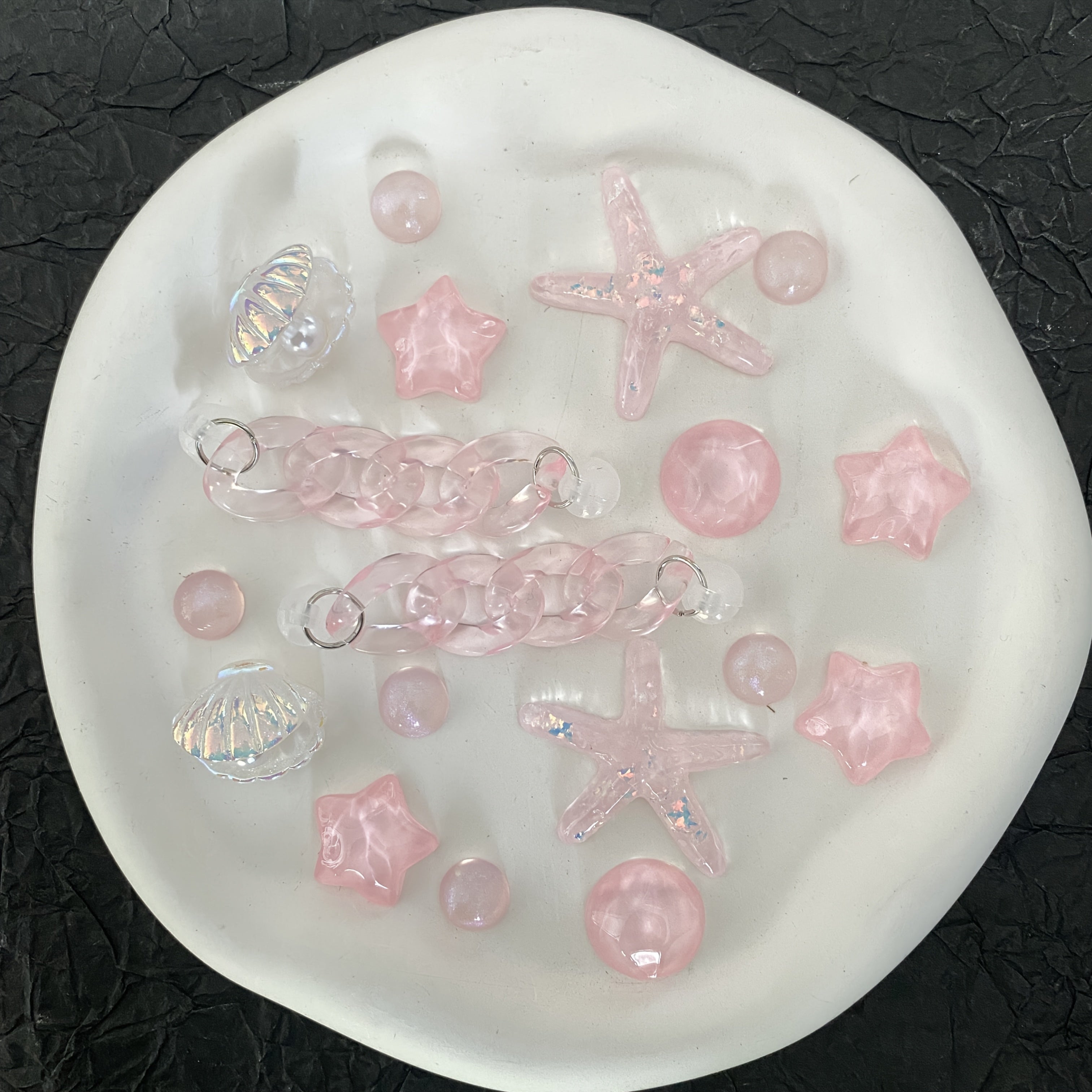 18pcs Pink Beach Shoe Charms with Removable Parts for Hole Platform Sandals