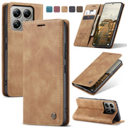 Faux Leather Flip Wallet Phone Case for Xiaomi 14T Pro and 14 with Card Holder and Kickstand