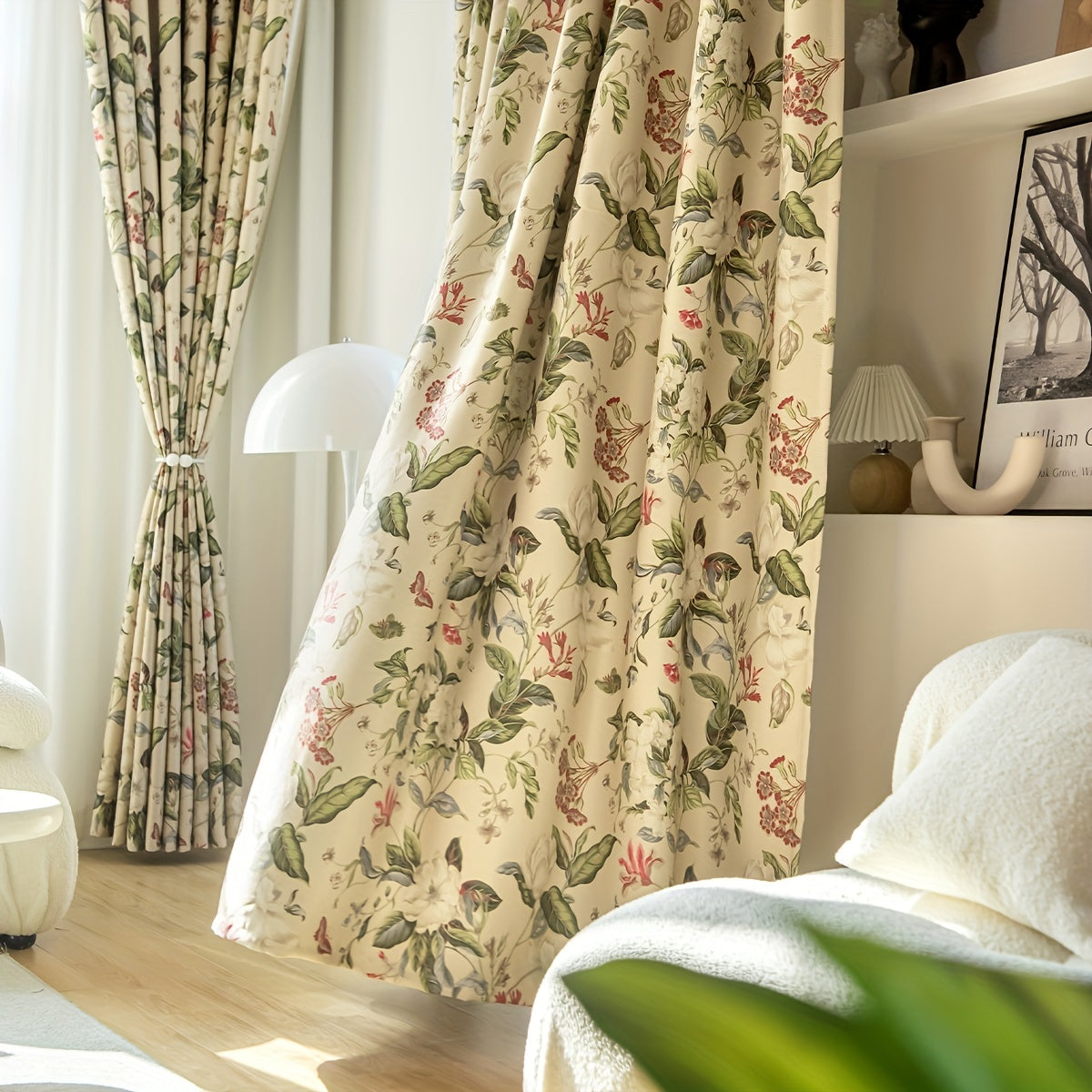 Tela de cortina de sombreado ligero engrosada para decoración del hogar, dormitorio, oficina, cocina, sala de estar, estudio 1 pieza