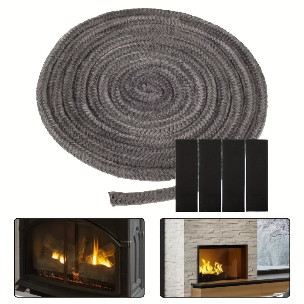 Fireproof Seal Rope Kit for Wood Burning Fireplaces High Temperature Resistant Plastic