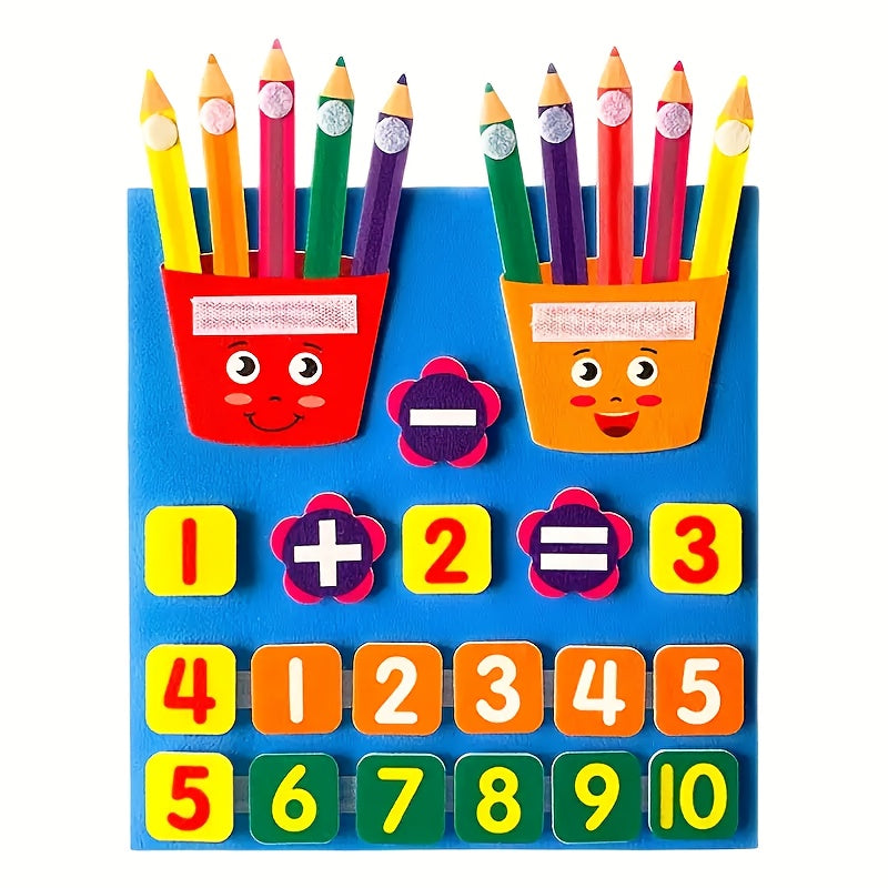 Felt Number Toy for Kids Educational Math Aid for Counting and Motor Skills