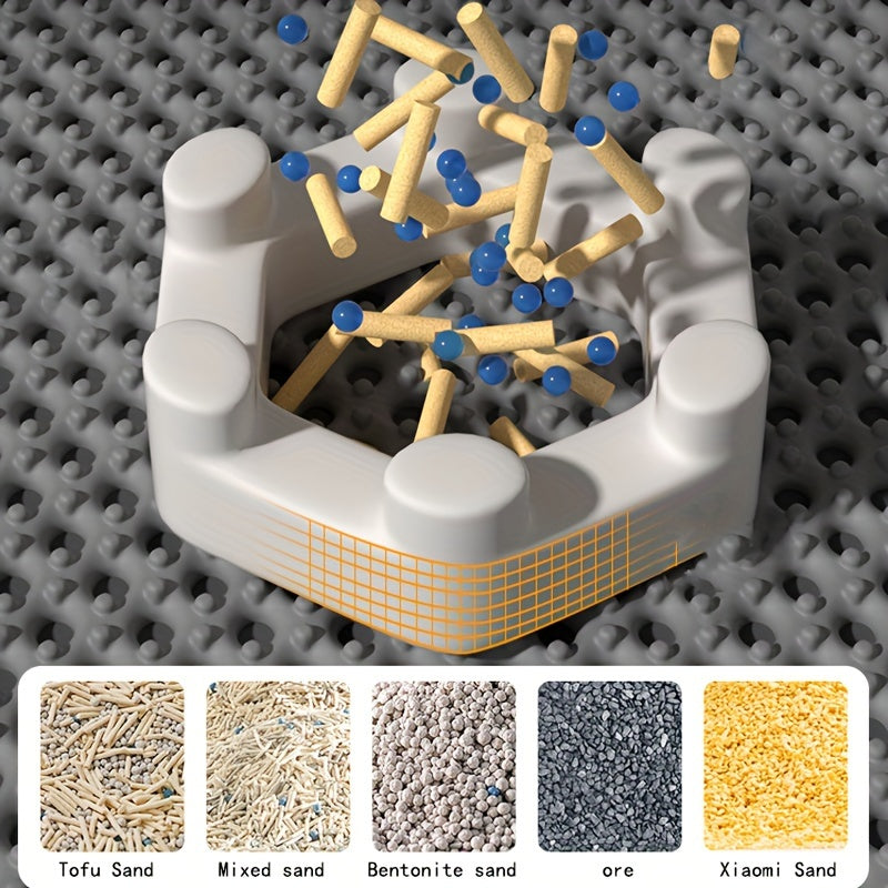 Large Dual-Layer EVA Cat Litter Mat for Easy Cleanup and Splash Prevention