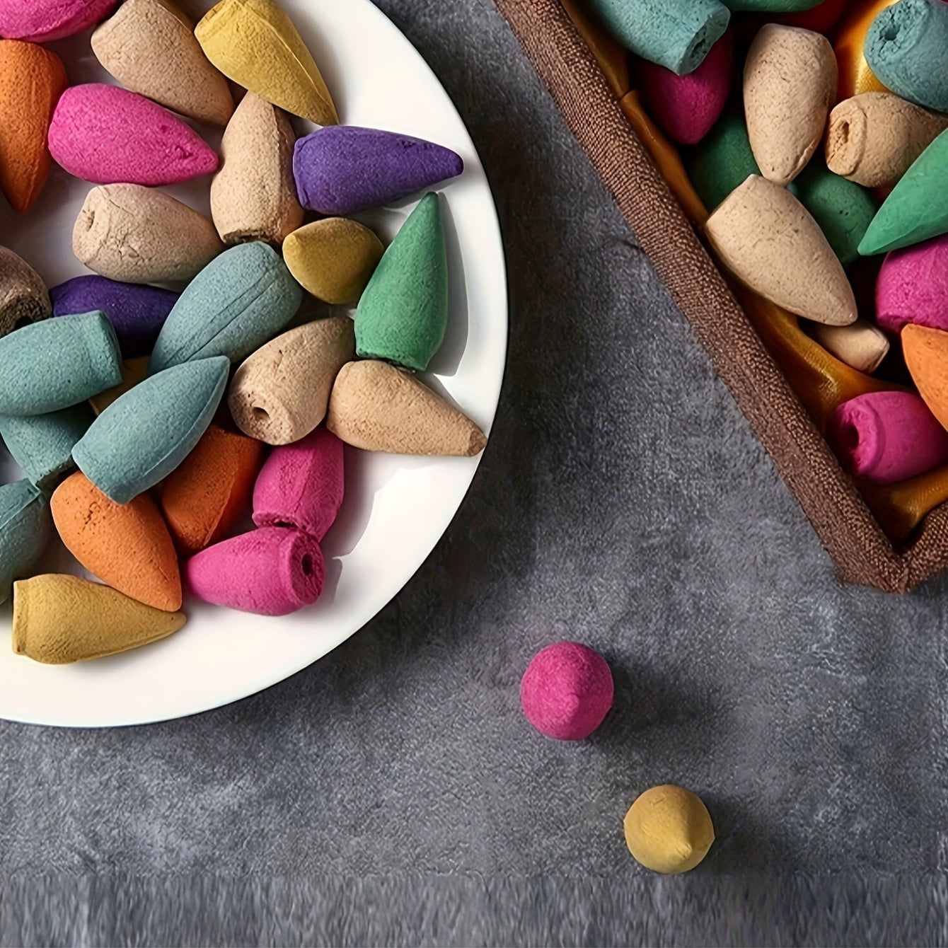 Set of 60 Natural Aromatic Waterfall Incense Cones for Meditation Yoga and Home Cleansing