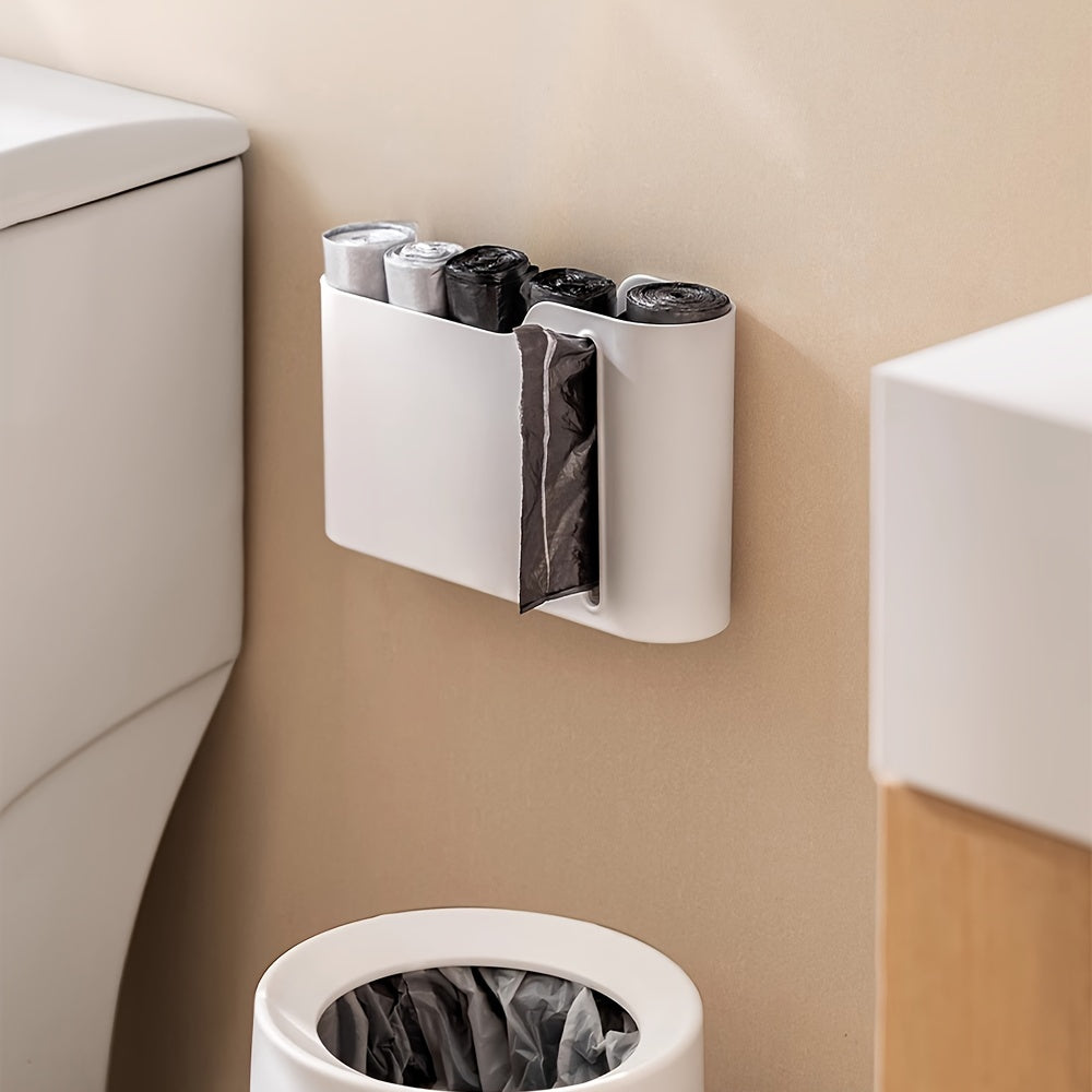 Plastik sumka tutgichi devorga o'rnatiladigan axlat sumkasi dozatori oshxona va hammom uchun tashkilotchi