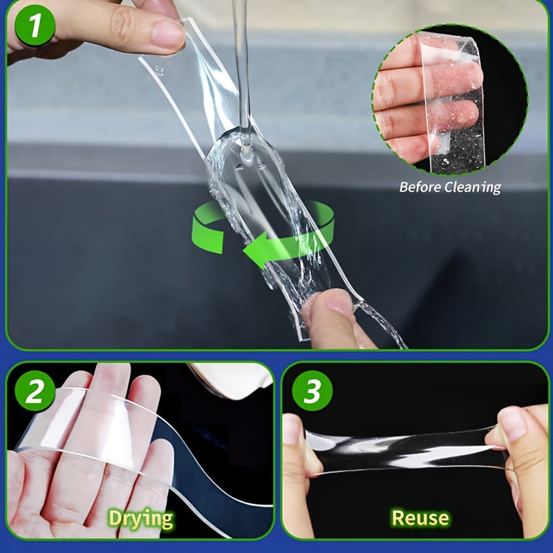 7m Waterproof Double-Sided Nano Tape Reusable Adhesive for All Surfaces