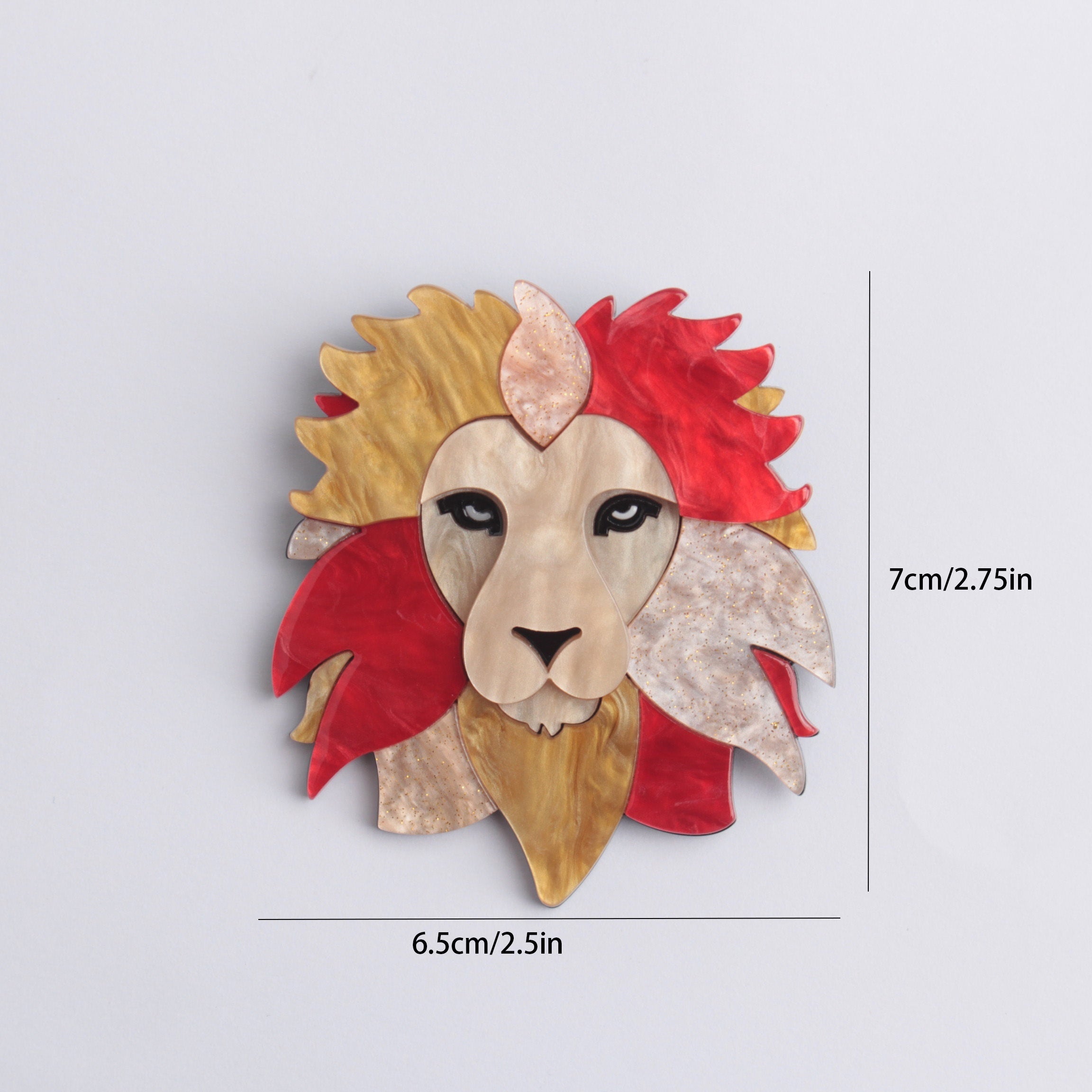 Elegant Lion Shaped Acrylic Brooch for Women's Clothing Accessories