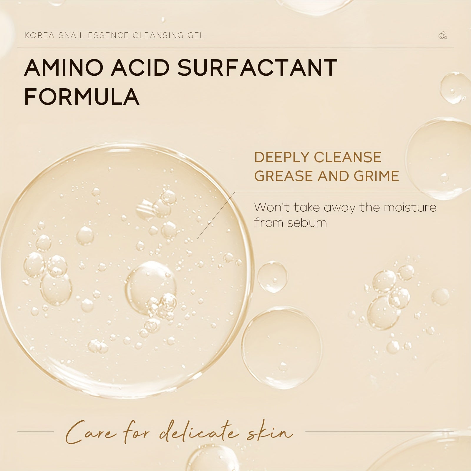 Snail Essence Facial Cleanser for All Skin Types 50g Arbutin Moisturizing Formaldehyde-Free