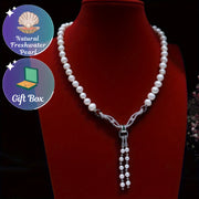 Women's Freshwater Pearl Necklace 8-9mm Natural Round Skin Gloss Formal Jewelry