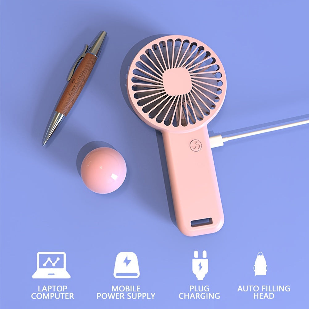 Portable Handheld USB Rechargeable Fan for Small Desktops and Eyelash Care