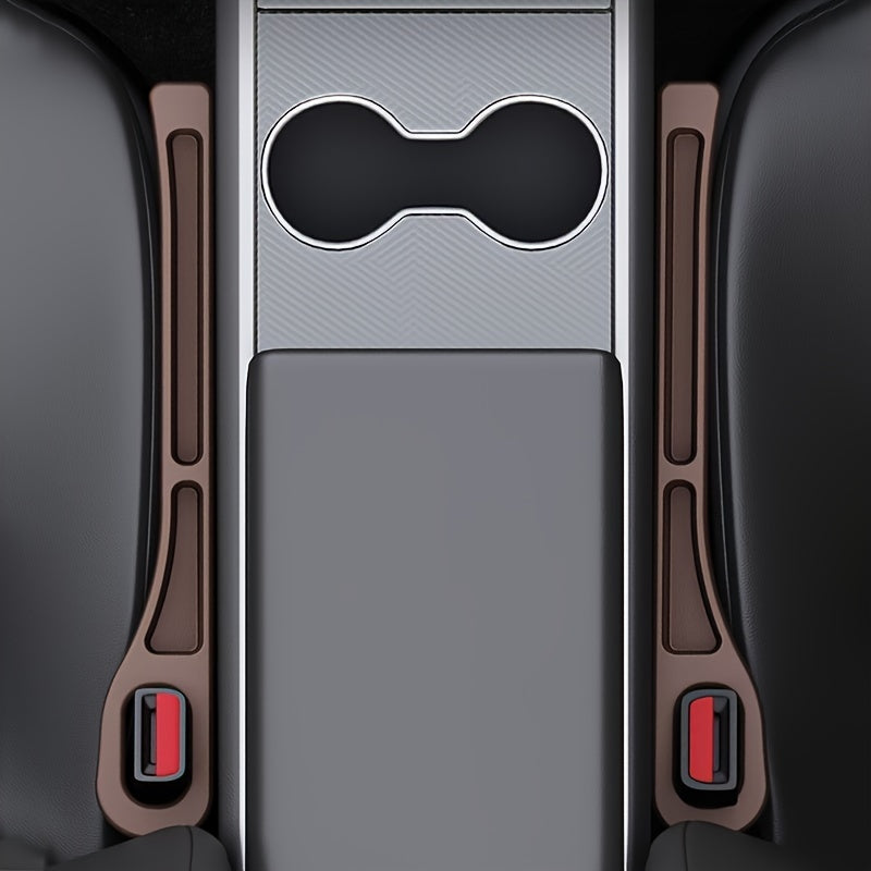 2-Pack EVA Car Seat Gap Organizer Straps - Anti-Slip Key Phone Coin Storage